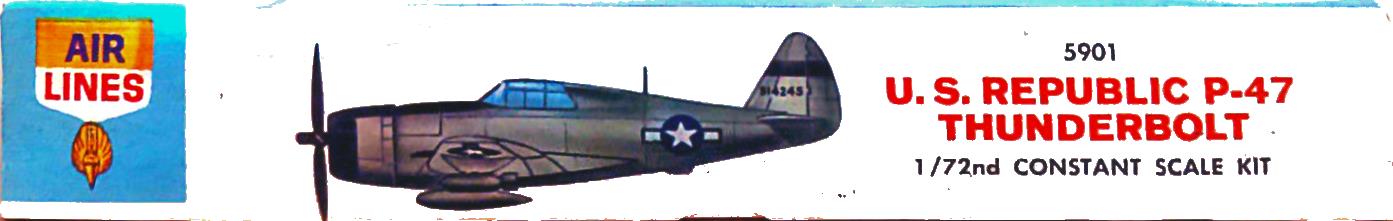 Верх коробки Air Lines 5901 Republic P-47 Thunderbolt, 1964-65